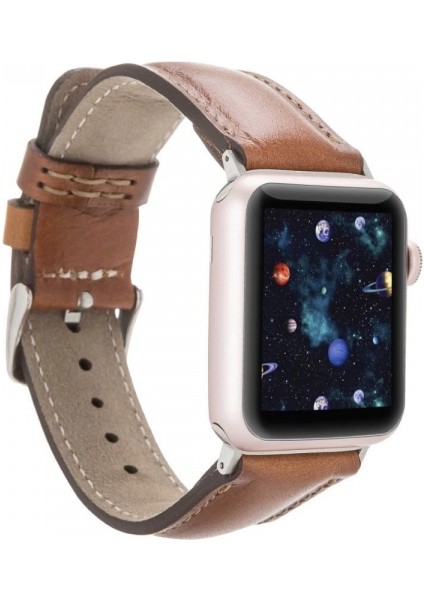 Apple Watch Uyumlu Deri Kordon 42-44-45MM RST2EF Taba