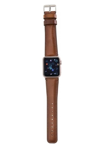 Apple Watch Uyumlu Deri Kordon 42-44-45MM RST2EF Taba modelleri