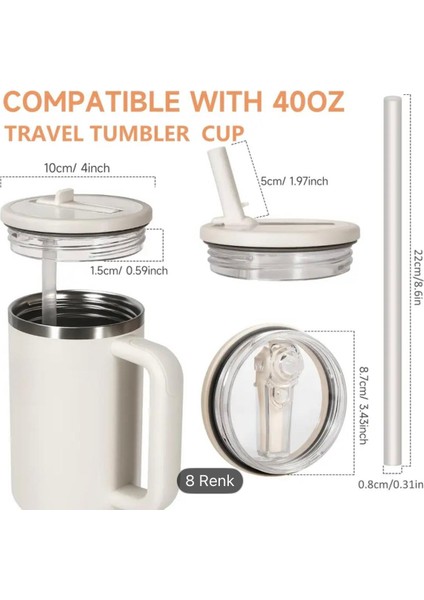 Quencher ile Uyumlu 1.18 Litre Pipetli Dökülmez Sızdırmaz Plastik Kapak Bej 1 Adet fırsatları