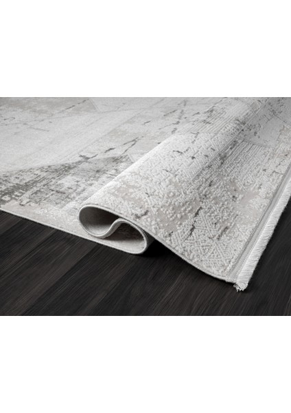 Ottowa OT007G Krem Gri Halı Klasik Desenli Tozu Az Akrilik Pamuk Taban Salon Yatak Odası Halısı fırsatları