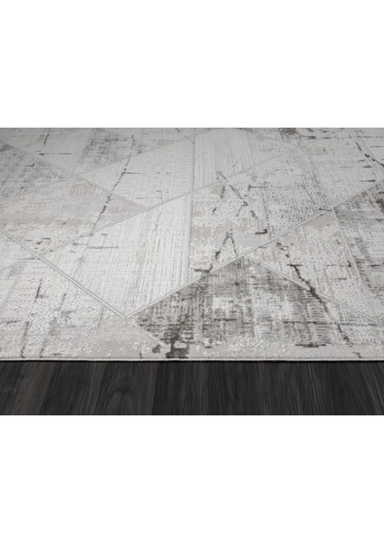 Ottowa OT007G Krem Gri Halı Klasik Desenli Tozu Az Akrilik Pamuk Taban Salon Yatak Odası Halısı indirimleri