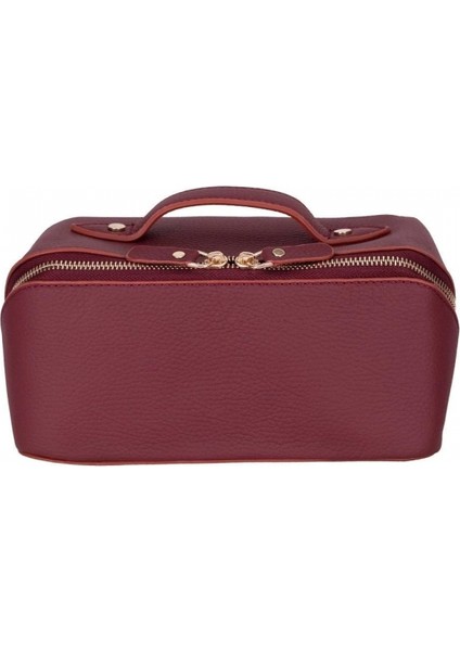 Ella Kadın Seyahat Kozmetik Bakım Makyaj Çantası Organizer Bordo fırsatları