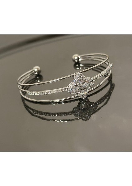 Tek Yoncalı Ayarlanabilir Silver Bileklik modelleri