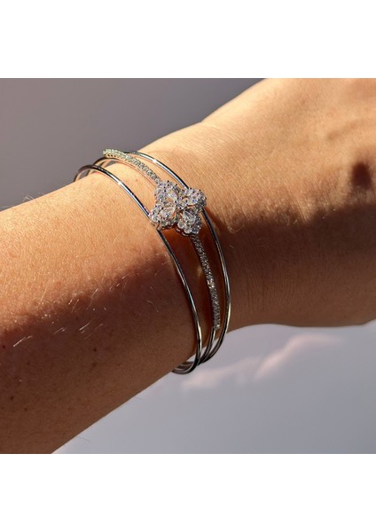 Tek Yoncalı Ayarlanabilir Silver Bileklik indirimleri
