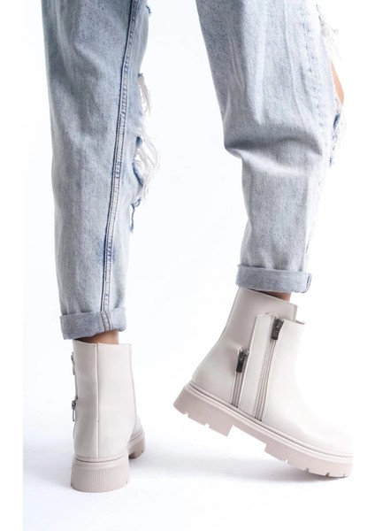 Mtxdpn Menta Bej Cilt Fermuar Aksesuarlı Bot (Numara: 37) modelleri