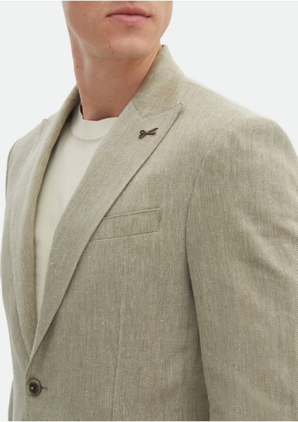 Haki Desenli Zeroweight Slim Fit Pamuk Karışımlı Ceket indirimleri