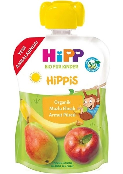 Organik Bebek Püresi Muzlu Elmalı Armut 100 gr Koruyucu ve Renklendirici İçermez