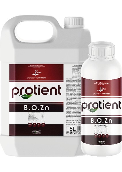 Protient Bozn 5 Lt – Azot, Fosfor, Bor, Çinko, Organik Madde Içeren Güçlü Bitki Besin Kompleksi | Yaprak ve Toprak Uygulamalı Gübre