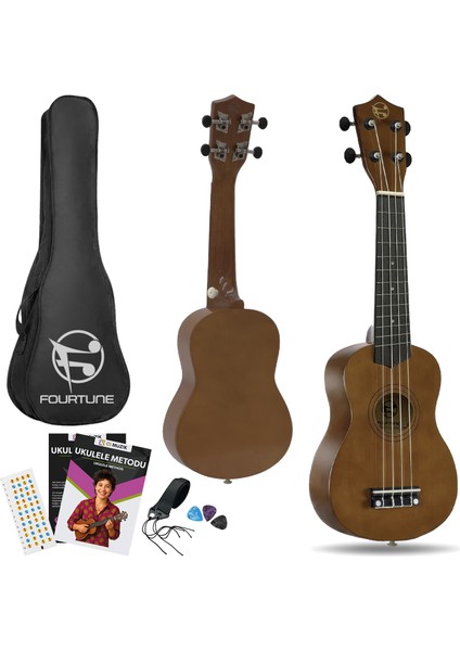 Nova UKS-21MN Gül Ağacı Maun Soprano Ukulele (Eğitim Metodu Hediye)