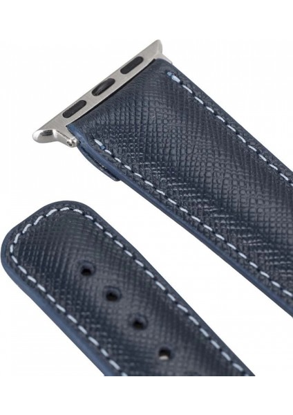 Apple Watch Uyumlu Deri Kordon 42-44-45MM G3 Lacivert modelleri