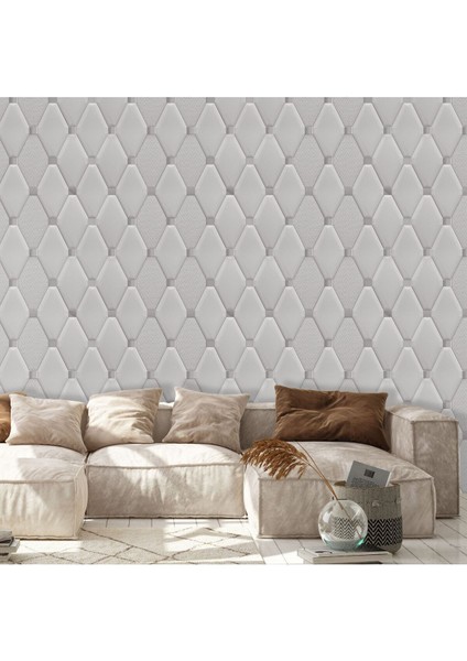 3D Gri Deri Efektli Dijital Baskılı Duvar Kağıdı-Leke Tutmaz Silinebilir Duvar Kağıdı fiyatları