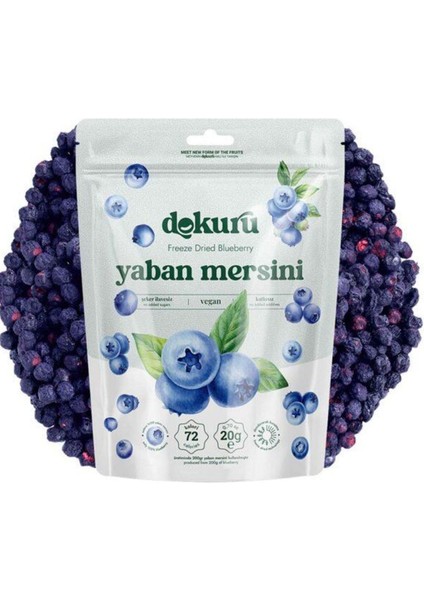 Dekuru Freeze Dried Yaban Mersini 20G – Dondurularak Kurutulmuş Doğal Blueberry Atıştırmalığı