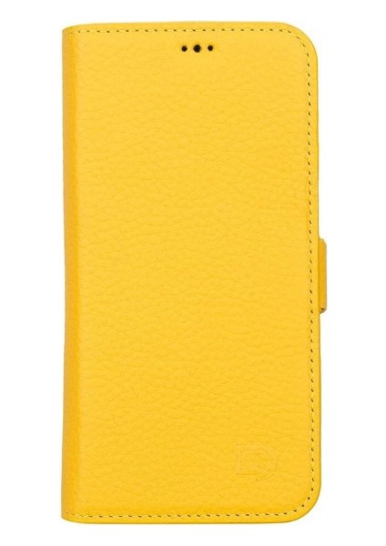Apple iPhone 13 Uyumlu Deri Cüzdanlı Kılıf Limon Sarı fiyatları