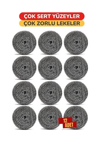 Çelik Bulaşık Ovalama Teli 12 Adet