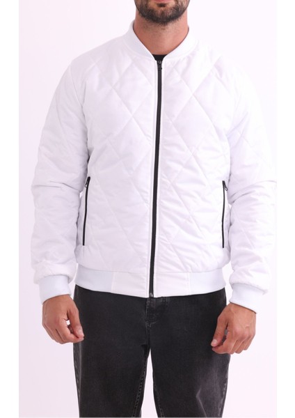 Erkek Kolej Yaka Su ve Rüzgar Geçirmez Kapitone Desenli Elyaflı Mont modelleri