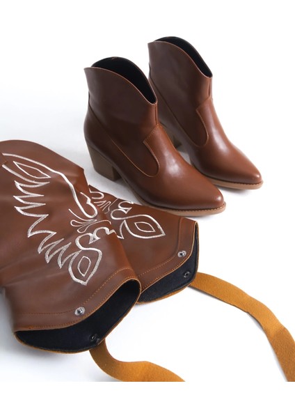 Mtxdpn Jilla Taba Cilt Tak Çıkar Topuklu Bot ve Çizme (Numara: 37) indirimleri