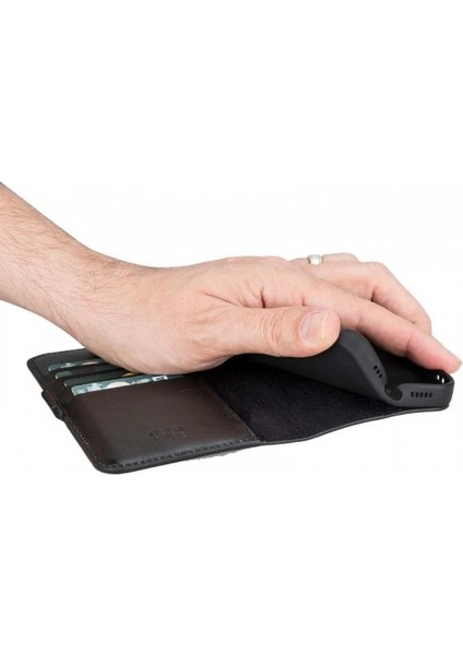 Apple iPhone 13 Pro Max Uyumlu Deri Cüzdanlı Kılıf Siyah modelleri