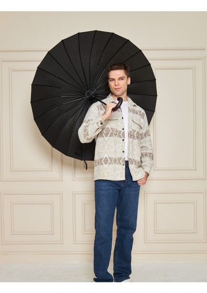 24 Telli Ahşap Saplı Baston Şemsiye indirimleri