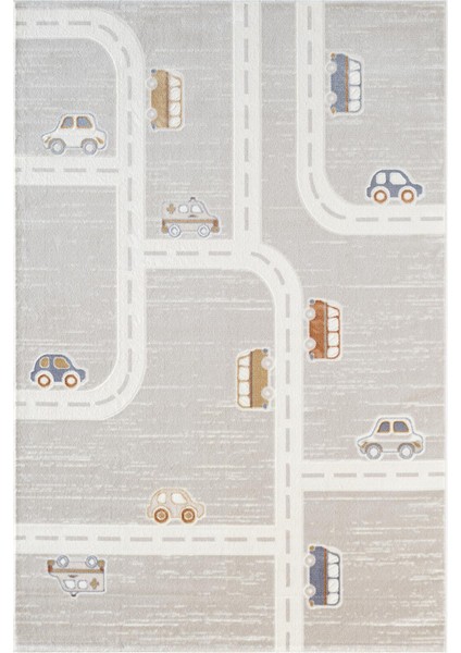 Cotto Kids CK003G Gri Halı Araba ve Yol Desenli Kaymaz Taban Yumuşak Yıkanabilir Çocuk Odası Halısı fiyatları