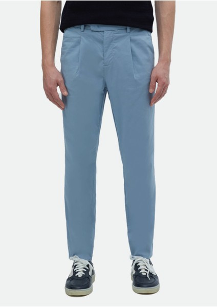 Mavi Düz Dokuma Regular Fit Casual Pamuk Karışımlı Pantolon fiyatları