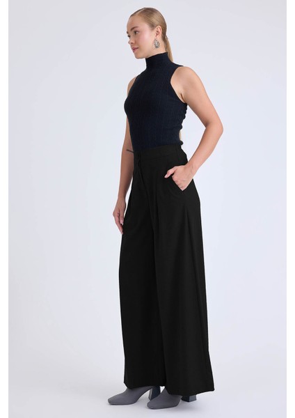 Iki Düğme Beli Lastikli Pileli Pantolon fiyatları