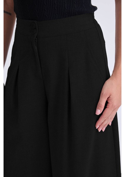 Iki Düğme Beli Lastikli Pileli Pantolon fırsatları