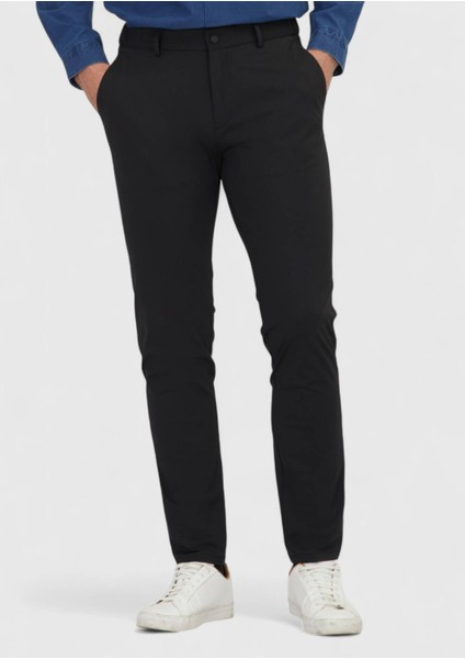 Siyah Düz Örme Jogging Fit Casual Pantolon fiyatları