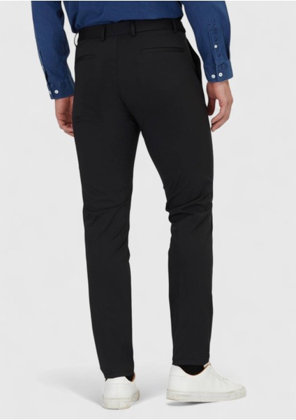 Siyah Düz Örme Jogging Fit Casual Pantolon fırsatları