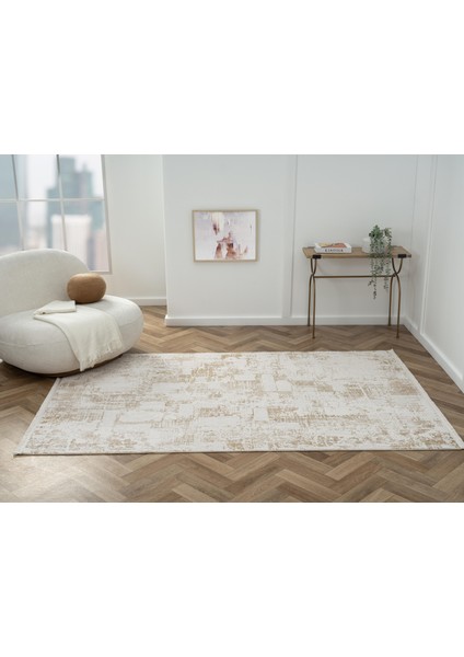 Ottowa OT006B Krem Bej Halı Klasik Desenli Tozu Az Akrilik Pamuk Taban Salon Yatak Odası Halısı
