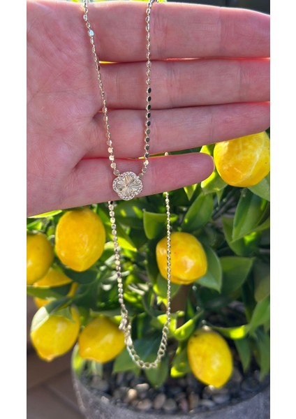 14 Ayar Renginde Yonca Kolye 50 cm