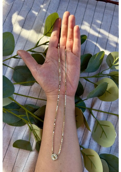 14 Ayar Renginde Yonca Kolye 50 cm