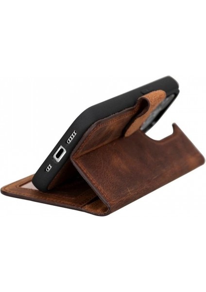 Apple iPhone 15 Pro Uyumlu Deri Cüzdanlı Kılıf Mwwn G2 Kahve modelleri
