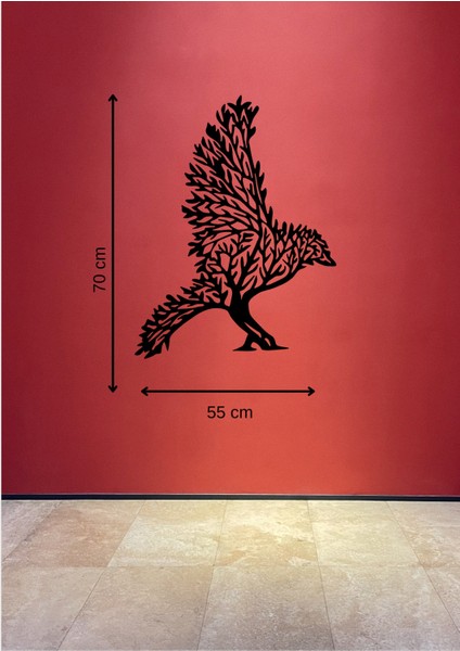 Hayat Ağacı Desenli Karga Figürlü Siyah Metal Duvar Süsü fiyatları