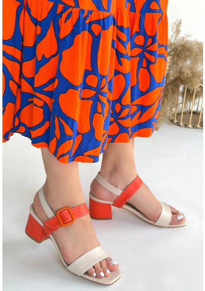 Mtxdpn Year Bej Cilt Turuncu Detaylı Turuncu Topuklu Topuklu Ayakkabı (Numara: 37) modelleri