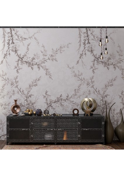 Zarif Çiçek Motifli Tek Parça Digital Baskılı Duvar Kağıdı-Çiçek Desenli Duvar Kağıdı modelleri