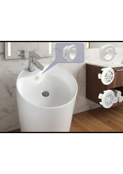 Lavabo Taşma Deliği Kapağı – Şık Görünüm, Pratik Tasarım (2'li Paket)
