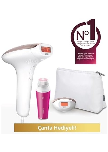 Philips Lumea Ipl Tüy Alma Cihazı, Çantalı, Yüz Temizleme Cihazı Hediyeli, Yüz/vücut/hassas Bölge Kullanımı, Cilt Tonu Sensörü ile Güvenli Epilasyon BRI924/00