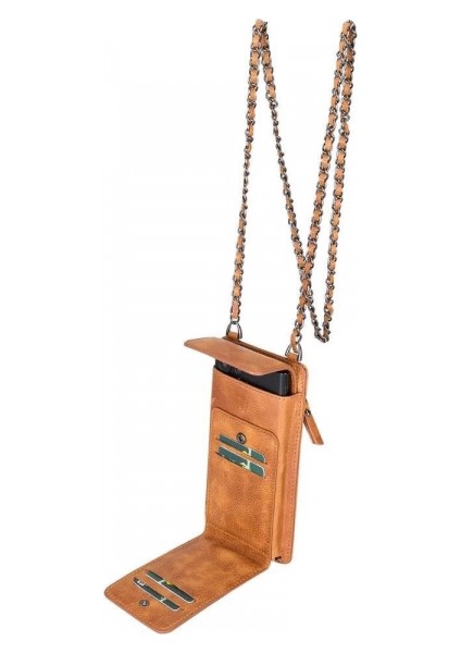 Avjin 6.9 Inch Uyumlu Deri Kılıf Cüzdan Askılı TN11 Taba