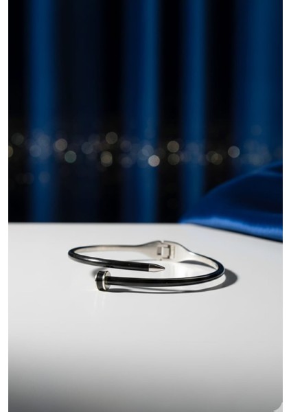 Cartıer Gümüş-Siyah Çivi Bileklik Crtıer-Gms-S-Cv-Blk