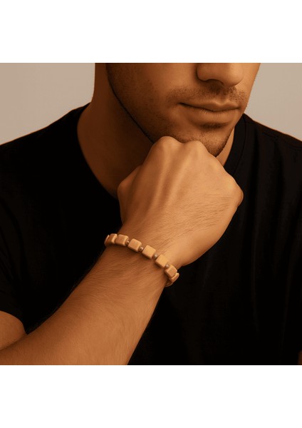 Gümüş Renk Metal Zincir Dorika Süslemeli Küp Kesim Hardal Rengi Doğal Damla Kehribar Erkek Bileklik modelleri