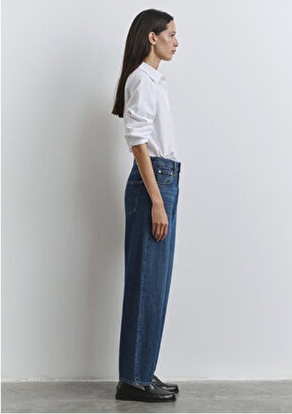 Leıla Kadın Denim Pantolon Normal Bel Klasik Kesim Modern Stil 4 Cep
