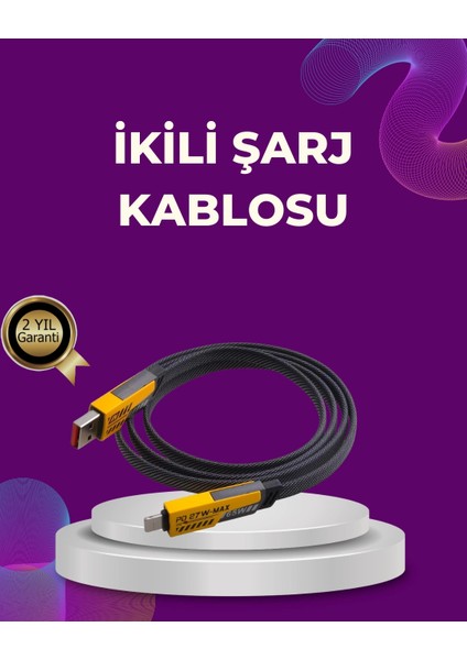 Dayanıklı 4’ü 1 Arada Çok Fonksiyonlu Hızlı Şarj Veri Kablosu