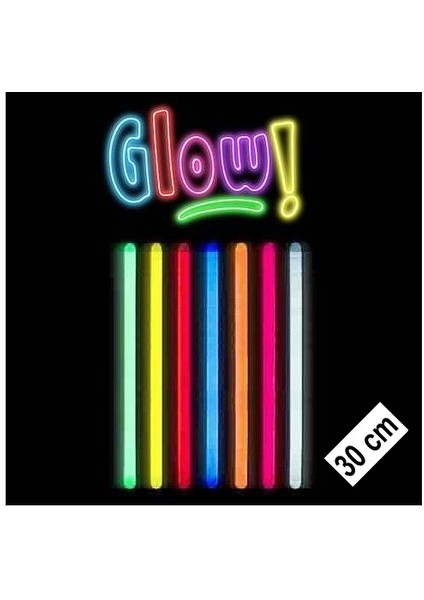 Karanlıkta Parlayan Fosforlu Glow Stick Kalın Çubuk 30 cm 1 Adet modelleri