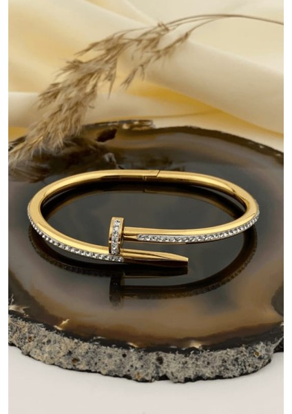 Çivi Model Zirkon Taşlı Gold Renkli Kelepçe indirimleri