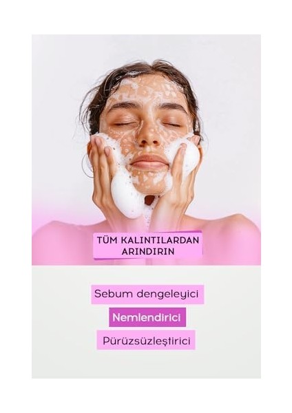 Yüz Temizleme Köpüğü Gül Suyu ve Aloe Vera Içeren Canlandırıcı, Ferahlatıcı Etkili