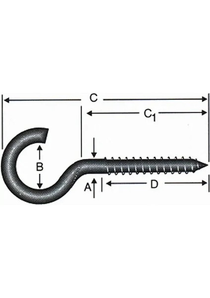 Açık Piton, Kanca, Çengel 20X80 - 144 Adet modelleri