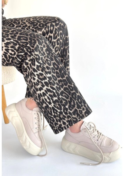 Mtxdpn Emwa Bej Cilt Bağcıklı Spor Ayakkabı (Numara: 37) modelleri