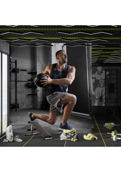 Spor Salonu Desenli Silinebilir Kumaş Duvar Kağıdı - En x Boy