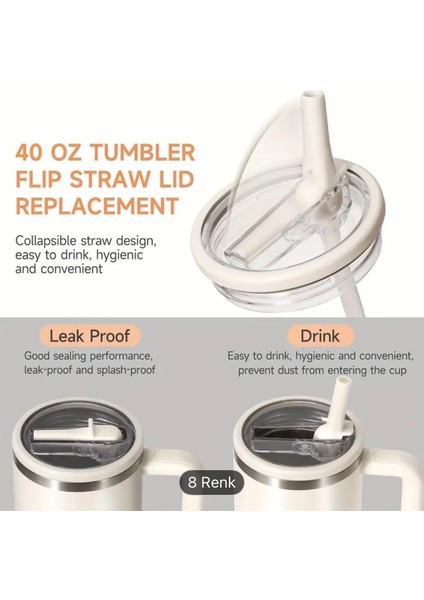 Quencher ile Uyumlu 1.18 Litre Pipetli Dökülmez Sızdırmaz Plastik Kapak Krem 1 Adet