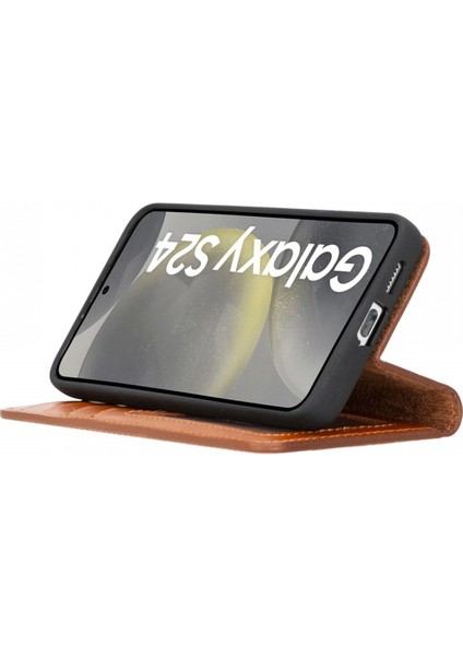 Samsung Galaxy S24 Uyumlu, Deri Cüzdanlı Kılıf, Efektli Taba modelleri